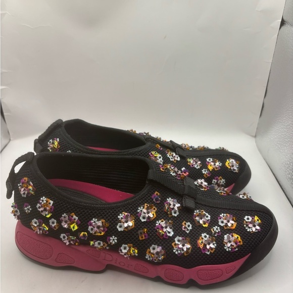 Dior Mesh Floral Embellished Fusion Slip On Sneakers Size 36 - Picture 4 of 8